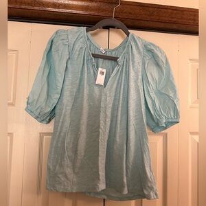 Old Navy Puff Sleeve Slub Knit Top